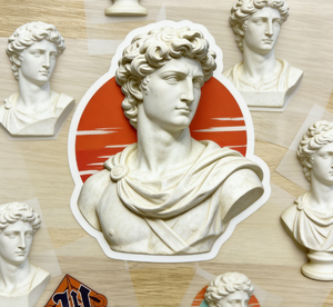 Autocollants DTF personnalisés haute définition pour impression sur vêtements (T-shirts) : Statue grecque classique David, transfert thermique, film PET lavable - Product Image 1