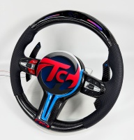 Volant en fibre de carbone pour BMW F10 F11 F15 F18 F20 F23 F25 F30 F32 F35 F40 F80 E84 E87 E90 E92 E93, accessoires de voiture