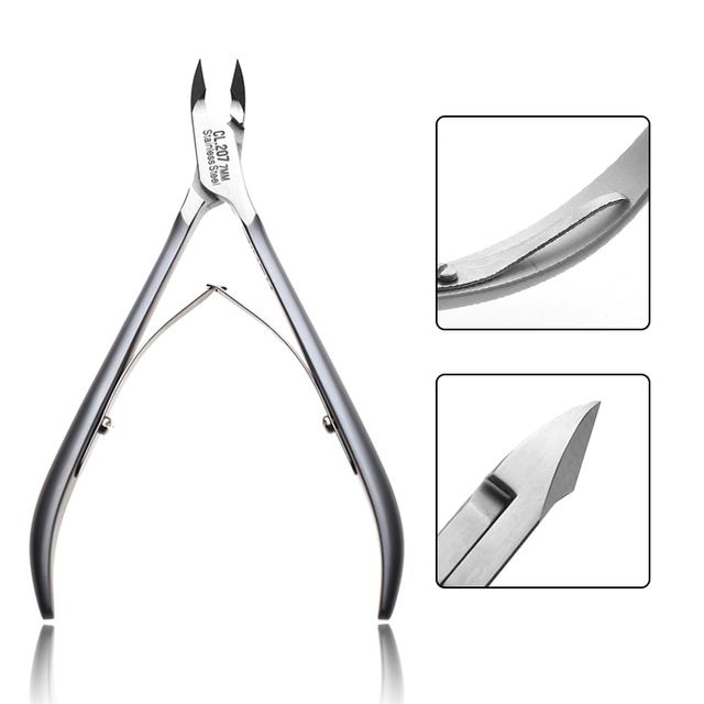 Professional Curved Blade Stainless Steel Nail Nipper for Nail Salon Finger Use Sharp Edge Cuticle Trimmer