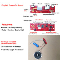Module BT, carte de circuit imprimé pour haut-parleur, carte d'amplificateur de puissance, carte de décodeur MP3, lecteur, carte mère audio avec lumières colorées