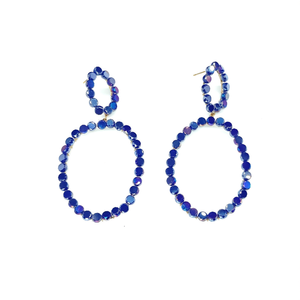 Pendientes de Moda con Cristal Azul, Chapados en Oro PVD, Acero Inoxidable 316L, Joyería Sostenible y Resistente - Product Image 2