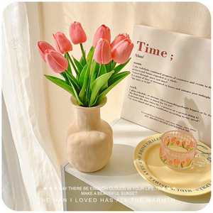 Jarrón de flores de tulipán artificial, flores de seda para decoración del hogar, sala de estar, accesorios de boda, estilo clásico, moldeado por inyección - Product Image 5