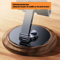 Support de téléphone portable en bois massif à rotation 360°, très vendu °   Support de bureau rotatif et pliable pour regarder des séries et des émissions en direct