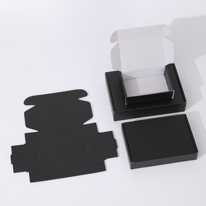 <b>Black</b> Corrugated Cardboard <b>Box</b> A4 Size Folding Packaging Extra Hard Rectangle General Use - Product Image 1