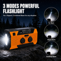 Linterna LED Recargable de Manivela Solar de 2000mAh, Banco de Energía Portátil, Radio de Supervivencia para Camping y Actividades al Aire Libre