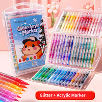 Stylo acrylique à double pointe portable 48 couleurs, pointe souple, pour graffiti, dessin sur carnet, papeterie artistique