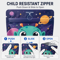 Sachets Doypack en Mylar à Fermeture Étanche et Anti-Odeur, Résistants aux Enfants, avec Impression Personnalisée de Dessins Animés, 3.5g 7g 14g, Qualité Alimentaire