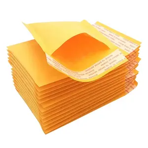 Envelopes acolchoados com acabamento em papel Kraft tradicional bolha forrada com aba autoadesiva