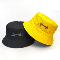 Casquette Bob Unisexe Coréenne Couleur Bonbon avec Logo Brodé en Popeline, Bord Effiloché à Pompon, Cordon de Serrage et Visière à Motif Pois et Fruits