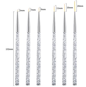 Ensemble de 3 pinceaux à ongles en plastique avec manche marbré, outils à double embout pour la peinture au gel et la manucure - Product Image 2