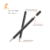 Stylets magnétiques 2-en-1 à disque passif en tissu à double pointe pour l'écriture, fabriqués en usine pour iPad, tablette, téléphone portable, tactile capacitif