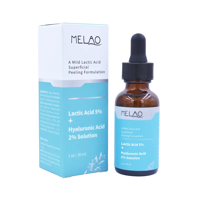 Melao 30ml siero di acido lattico acido lattico 5% acido ialuronico 2% soluzione siero Peeling per esfoliazione nutriente