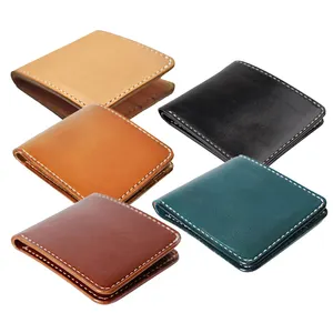 New Design Big Capacity Bifold Wallet Men Vegetable Tanned Leather Wallet