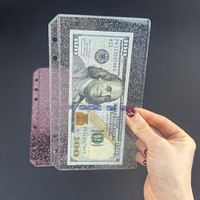 Nouvelles pochettes pour classeur A6 à 6 trous, enveloppes de budget sans fermeture éclair, organiseur de documents, pochettes latérales ouvertes en PVC pailleté