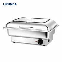 Ensemble de plats chauffants électriques rectangulaires LIYUNDA, ensemble de bain-marie en acier inoxydable pour la restauration hôtelière et la restauration en restaurant