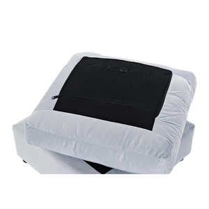 Repose-pieds en polyester et bois 55x55x35 cm bleu clair - Product Image 2