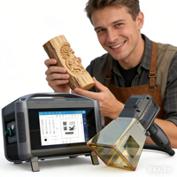 VENTE FLASH - Machine de marquage au laser à fibre portative de 20 W, petite taille, lumière rouge, haute vitesse, pour la gravure sur métal, acier, acrylique, bois, caoutchouc