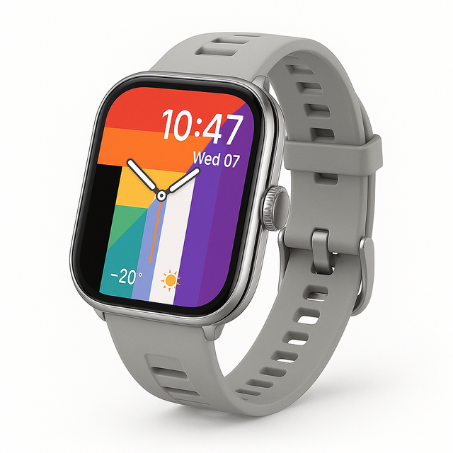 Inch AMOLED Smartwatch for Men Women with Wireless Charging, Heart Rate & Sleep Monitor, Wearfit Pro App