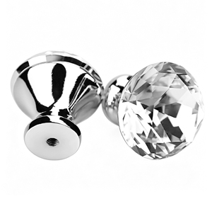 Poignées de tiroir et de porte en alliage de verre cristal diamanté de 30 mm de diamètre - Product Image 3