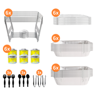 Lot de 6 chauffe-plats jetables demi-taille personnalisés en usine pour les fêtes et le camping