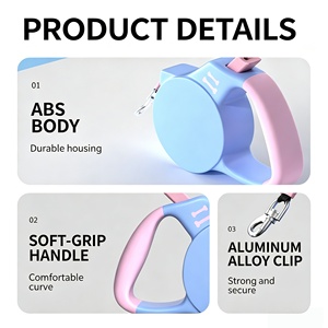 Correa Retráctil para Perro con Logotipo Personalizado, Mango Ergonómico Antideslizante, Cinta de Nailon Antienredos, Correa Extensible para Perro - Product Image 3
