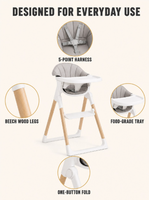 Chaise haute moderne pour bébé, design pliable avec un seul bouton pour l'alimentation, chaise berçante pour repas et nourrissage