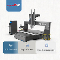 Machine de fraisage CNC à 5 axes Alpha avec commande DSP et moteur servo, machine de fraisage CNC à 5 axes pour le bois, le MDF, la mousse, la sculpture 3D