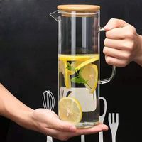 Bouilloire à eau Noble Happy 1,5 L en verre borosilicate transparent, style européen classique, anti-dumping, élégante, avec couvercle, pour café et thé