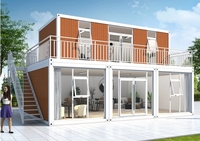 Bâtiment modulaire préfabriqué en panneaux sandwich multicouches à deux niveaux pour hôtel-resort, bureau et maison, avec balcons et escaliers extérieurs