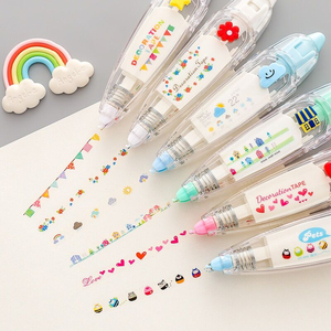 อุปกรณ์ตกแต่งเครื่องเขียนลายการ์ตูนลูกไม้อัดลายน่ารักสติกเกอร์ DIY สีสันสดใสและสนุกสนานเครื่องเขียนสำหรับนักเรียน