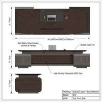 Bureau de direction moderne, luxueux, modulaire, écologique et ergonomique en bois pour PDG, directeur, patron
