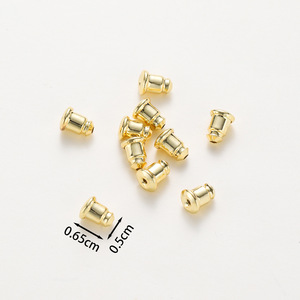 Puntas de oreja chapadas en oro de 14k y 18k, aretes de latón con forma de bala, tapas para orejas DIY para la fabricación de joyas - Product Image 5