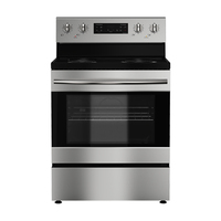 Cuisinière électrique en acier inoxydable avec four de 5 pieds cubes, 4 brûleurs, plaque de cuisson à serpentin, modèle autoportant pour cuisine domestique