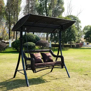 Professional chairs metal garden set outside porch swing