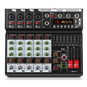 Mezclador de consola de sonido pequeño de <span class=keywords><strong>4</strong></span>/6/8CH, consola mezcladora de sonido portátil de Audio Digital profesional con tarjeta de sonido, grabación USB - Product Image 4