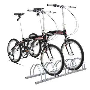 Estacionamiento ajustable Ciclo vertical Estacionamiento al aire libre Soporte de bicicleta Estante trasero Apilable Soporte de bicicleta de pie libre