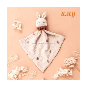Doudou de Bébé en Mousseline Réconfortante Couverture de Sécurité Sensorielle Jouet Lovey en Crochet pour Apaiser et Calmer - Product Image 1