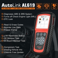 Autel AutoLink AL619 Scanner OBD2 Outil de diagnostic automobile Lecteur de codes ABS SRS Airbag Données en temps réel Fonction de désactivation de la lampe MIL Mise à niveau de l'AL519 ML519