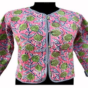 Veste en polaire à fleurs pour femmes, réversible, en coton, manteau court d'hiver pour filles, prix avantageux - Product Image 3