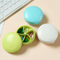 Organisateur de pilules portable rond en plastique, boîte à médicaments hebdomadaire de voyage à cinq compartiments, vente en gros disponible
