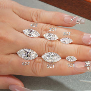 Piedra Preciosa de Moissanita con Corte Marquesa, Color Rojo Hoja, Certificado GRA, de 0.1ct a 3ct, Diamante de Moissanita Suelto Blanco - Product Image 4