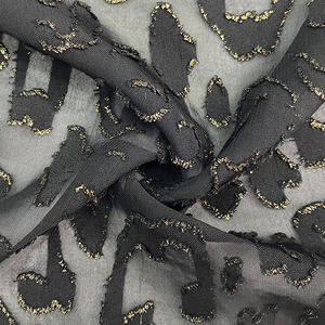 Harvest100 % polyester tissu en mousseline de soie léopard burnout jacquard design gold foiling - Product Image 4