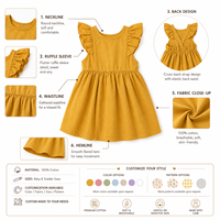 Robe Confortable à Bretelles pour Filles, Couleur Unie, Dos Croisé, 100% Coton Respirant, Collection Été 2026 – Vente en Gros de Vêtements pour Tout-Petits