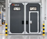 Porte battante industrielle en acier à double battant avec isolation en mousse PU