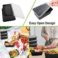 1 500 paquets de contenants alimentaires jetables de 750 ml ; Contenants de préparation de repas sans BPA ; Empilables ; Passe au micro-ondes et au lave-vaisselle