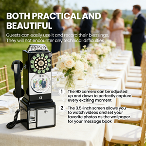 Télé<span class=keywords><strong>phone</strong></span> Livre d'Or Vidéo 1080P Prix Usine, Télé<span class=keywords><strong>phone</strong></span> de Message Vidéo pour Invités de Mariage, Télé<span class=keywords><strong>phone</strong></span> de Bénédiction pour Mariage, Télé<span class=keywords><strong>phone</strong></span> de Fête de Mariage - Product Image 3