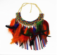 Hot Sales Frauen Feder African Large Statement Farbige böhmische Charm Halskette für Damen