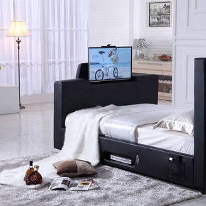 Sofá <span class=keywords><strong>cama</strong></span> de piel sintética con control remoto, mueble moderno para <span class=keywords><strong>cama</strong></span> y habitación, tamaño queen, alta calidad - Product Image 6