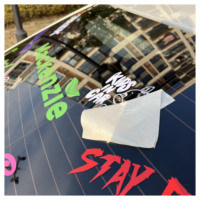 Autocollant de voiture en vinyle 3D personnalisé, résistant à l'eau, aux UV, durable, lavable, adhésif avant/arrière pour pare-chocs, pour pare-brise