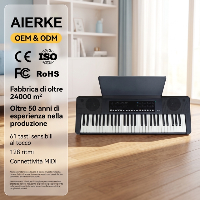 AIERKE K191 61-Key Lightweight Keyboard for Beginners and Experienced Players